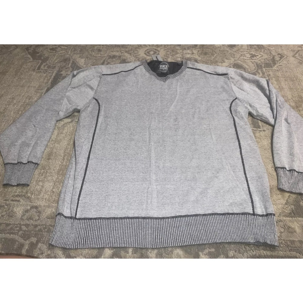 BKE‎ Athletic Fit Men's Sweater Sz XXLarge 2XL  V-Neck Gray Sweater Pullover New